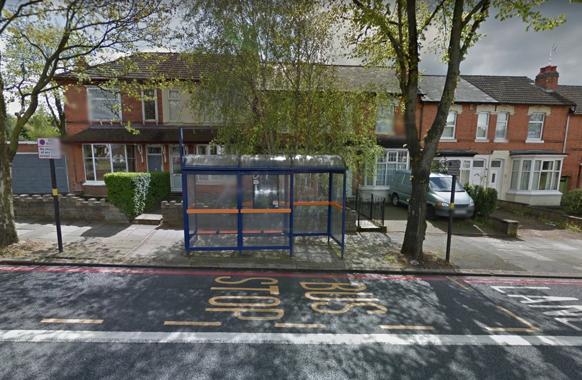 Bus Shelter Obstructing Entrance to 939 Stratford Road