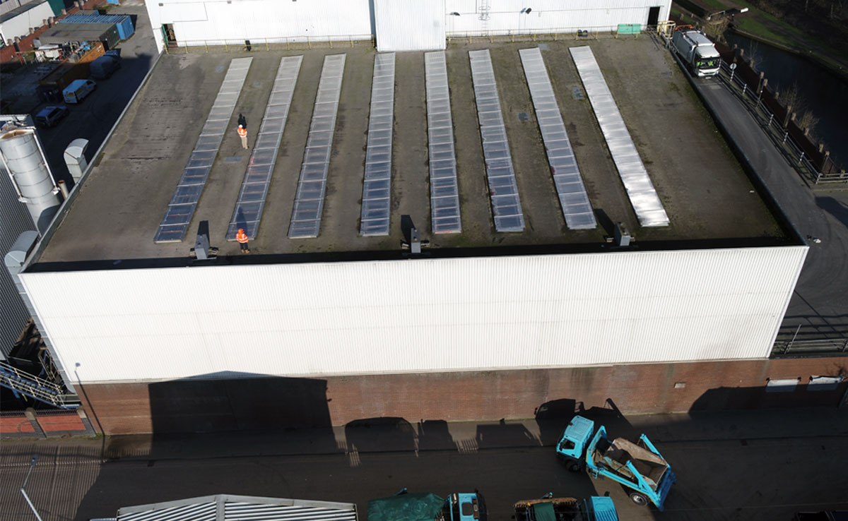 MES Environmental tipping hole roof photographed using drone
